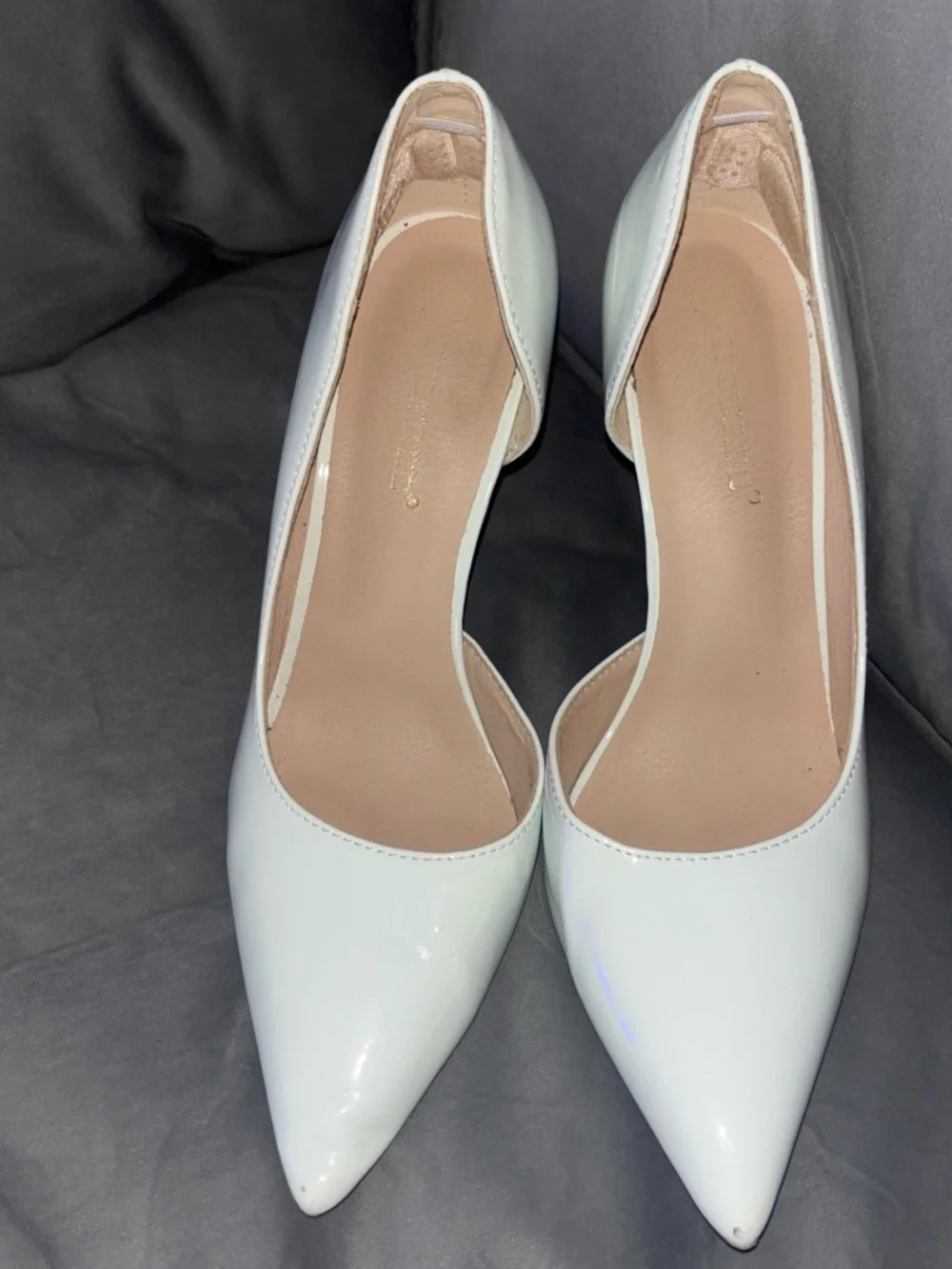 Amazon White Patent Pointed-Toe Stiletto Pumps